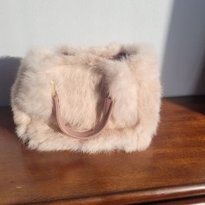 Muted Pink - Rabbit Fur Mini Bag